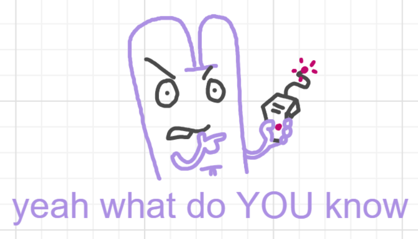 A panel from What's The Point, episode five of the Board Boards object show by Furretwalk/WalkingFurret.